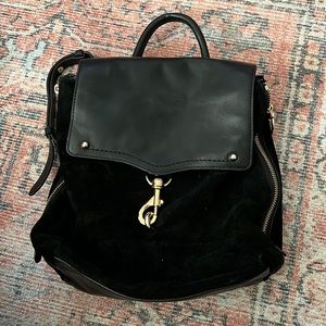 Rebecca Minkoff mini suede backpack - gold detailing